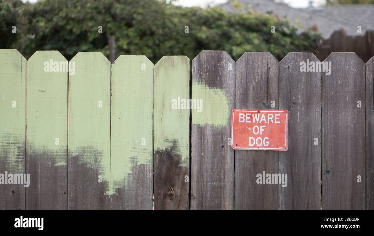 Beware of dog Stock Photo
