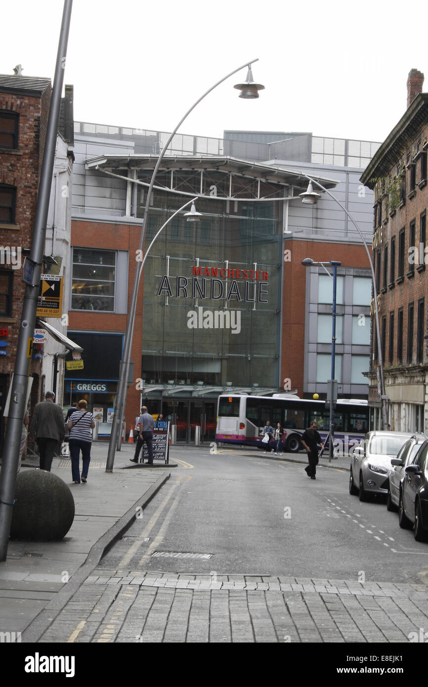 view of Arndale shopping centre, Market St, Manchester, England, UK Stock Photo