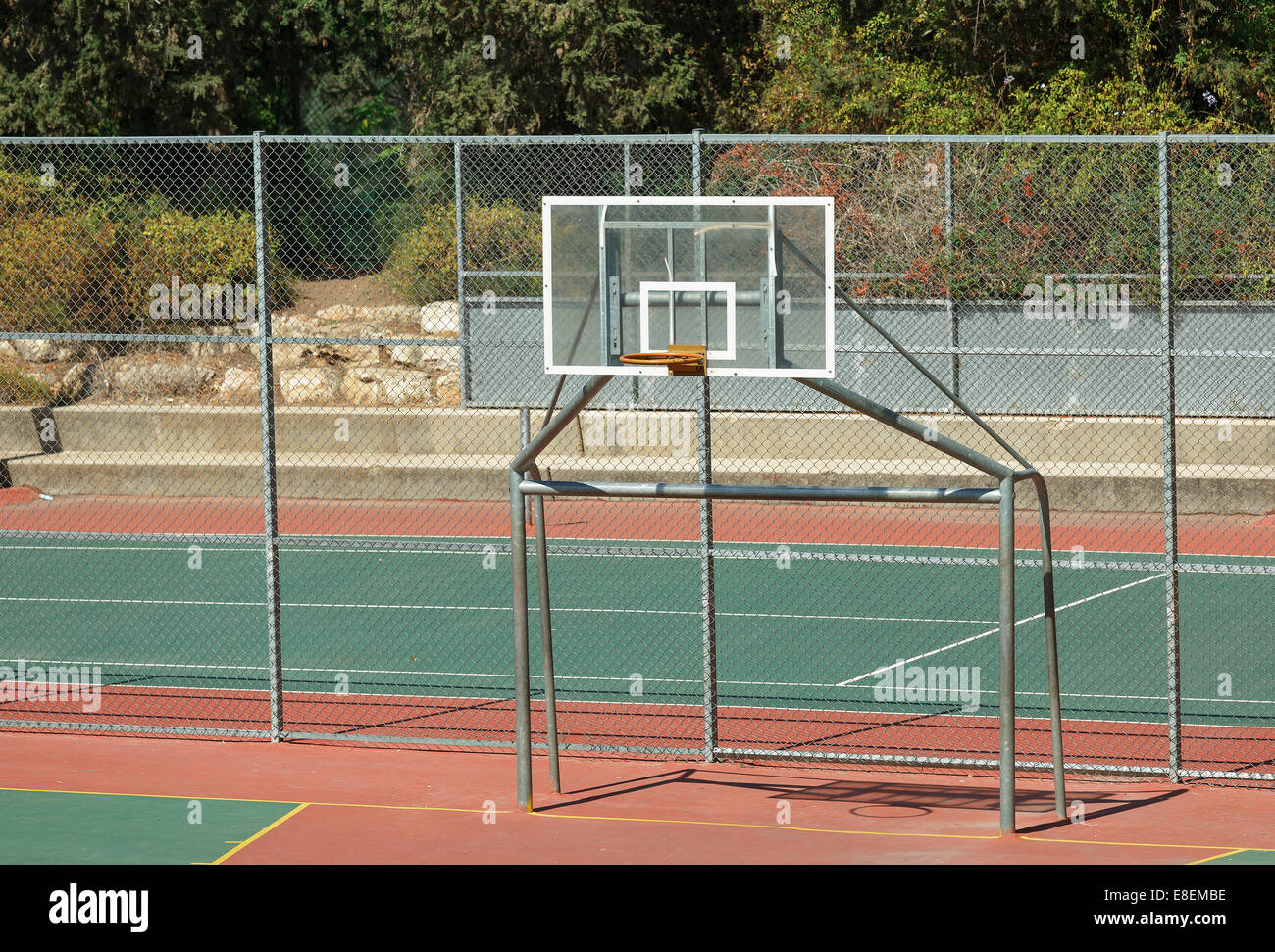 basketball hoop on the sports ground Stock Photo Alamy