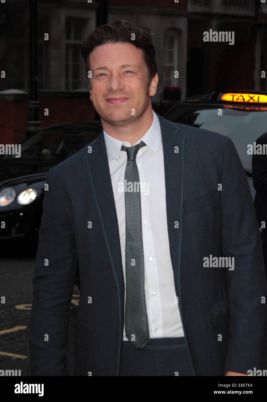 London, UK, 6th October 2014: Jamie Oliver attends the Pride of Britain awards at The Grosvenor House Hotel in London Stock Photo