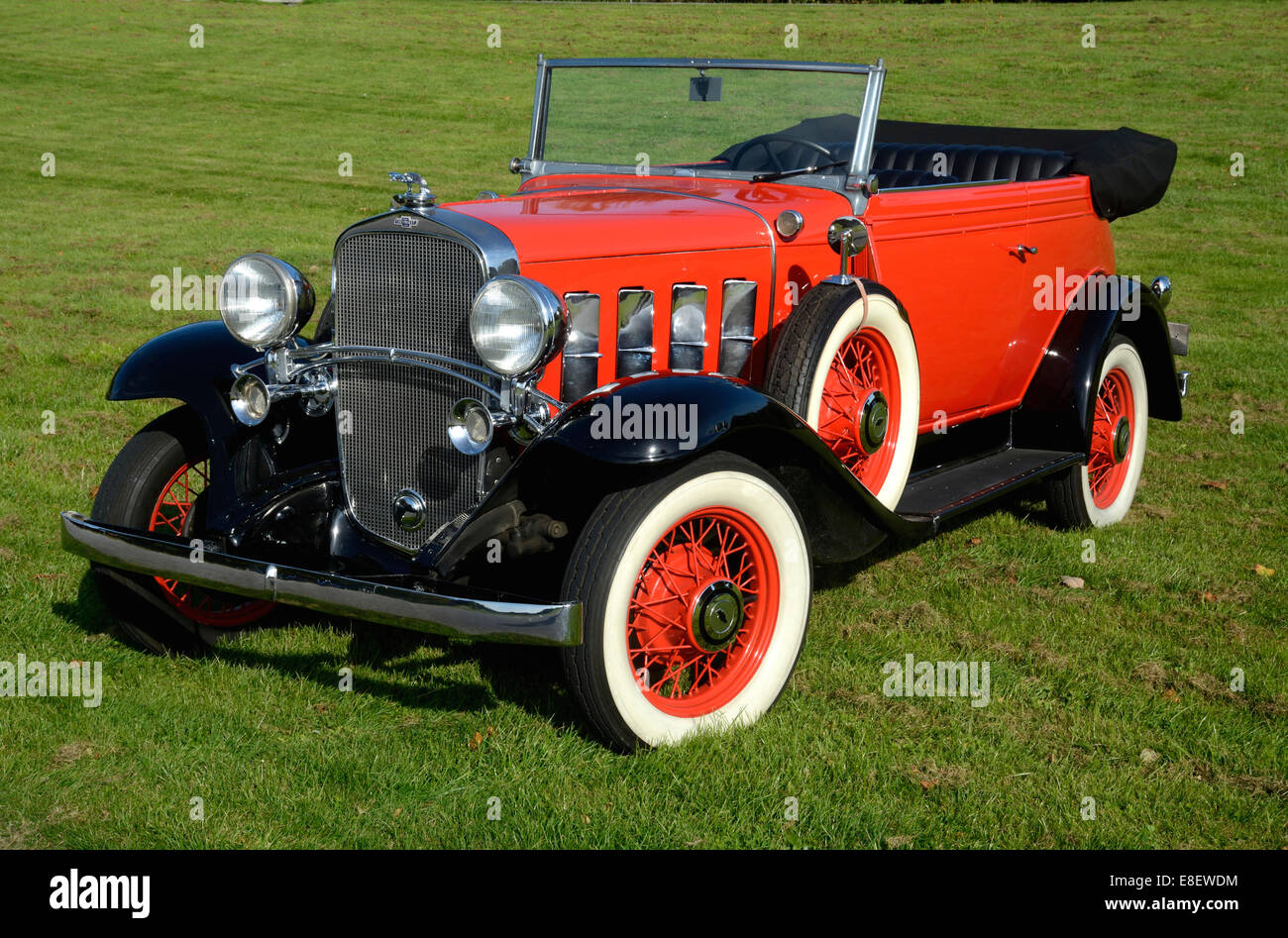 Chevrolet Landau Phanteon Deluxe 1932, one of only 600 cars of this type and the only one in Sweden, Ystad, Scania, Sweden Stock Photo