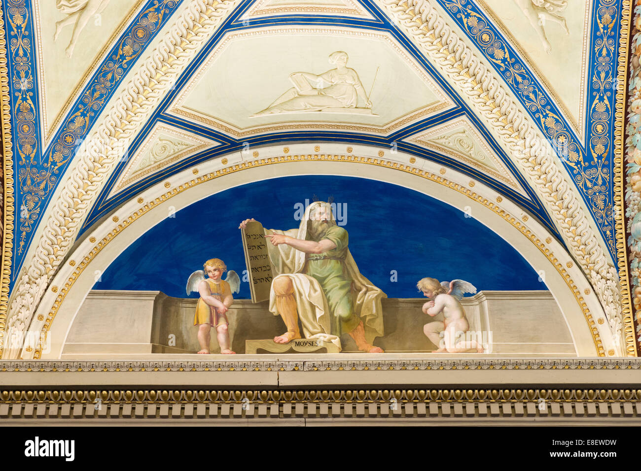 Fresco of Moses, Vatican Library,Vatican Museums, Vatican, Rome, Lazio, Italy Stock Photo