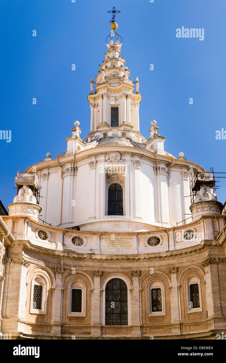 The lantern of the baroque church Sant'Ivo alla Sapienza, St. Ivo, by Francesco Borromini, Rome, Lazio, Italy Stock Photo