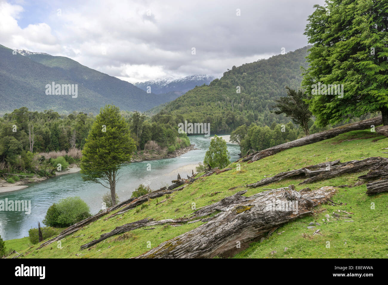 Landscape near Chaitén, Los Lagos Region, Chile Stock Photo