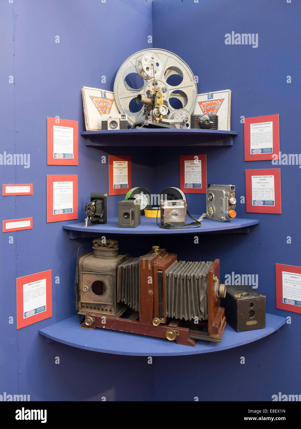 Celebrity Movie Treasures Exhibition display of early cameras and