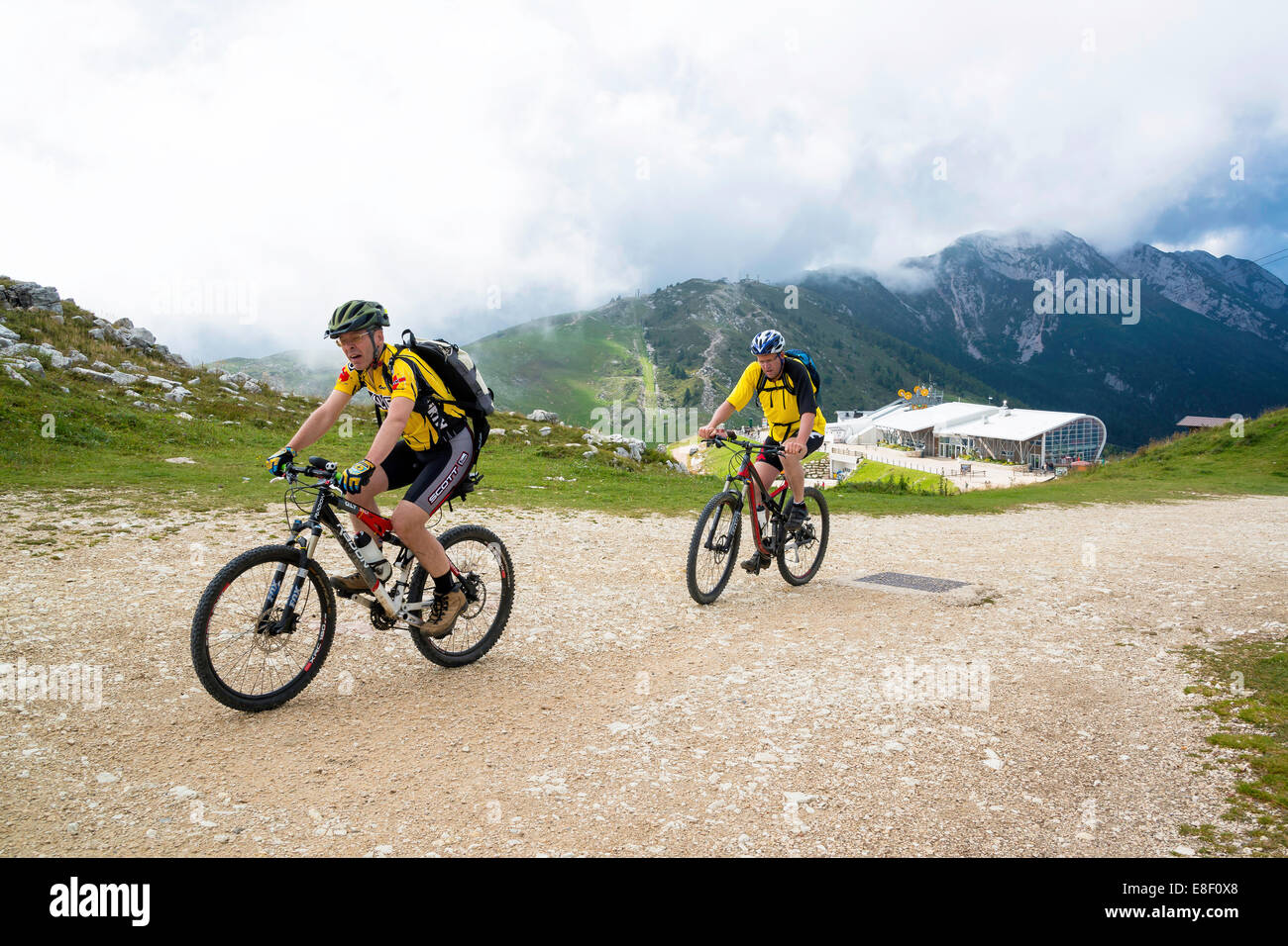 Cycling on Monte Baldo Stock Photo