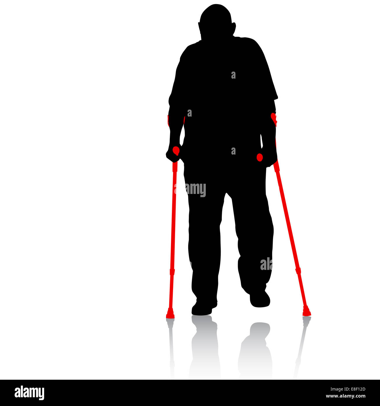 Silhouette of disabled people on a white background. Vector illu Stock ...