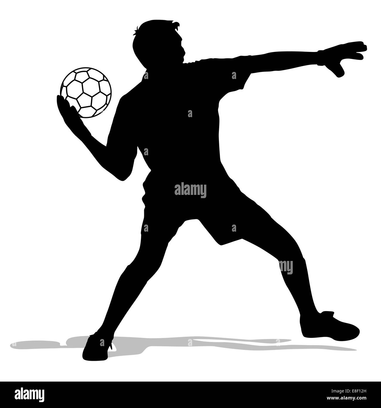 silhouettes of soccer players with the ball. Vector illustration Stock ...