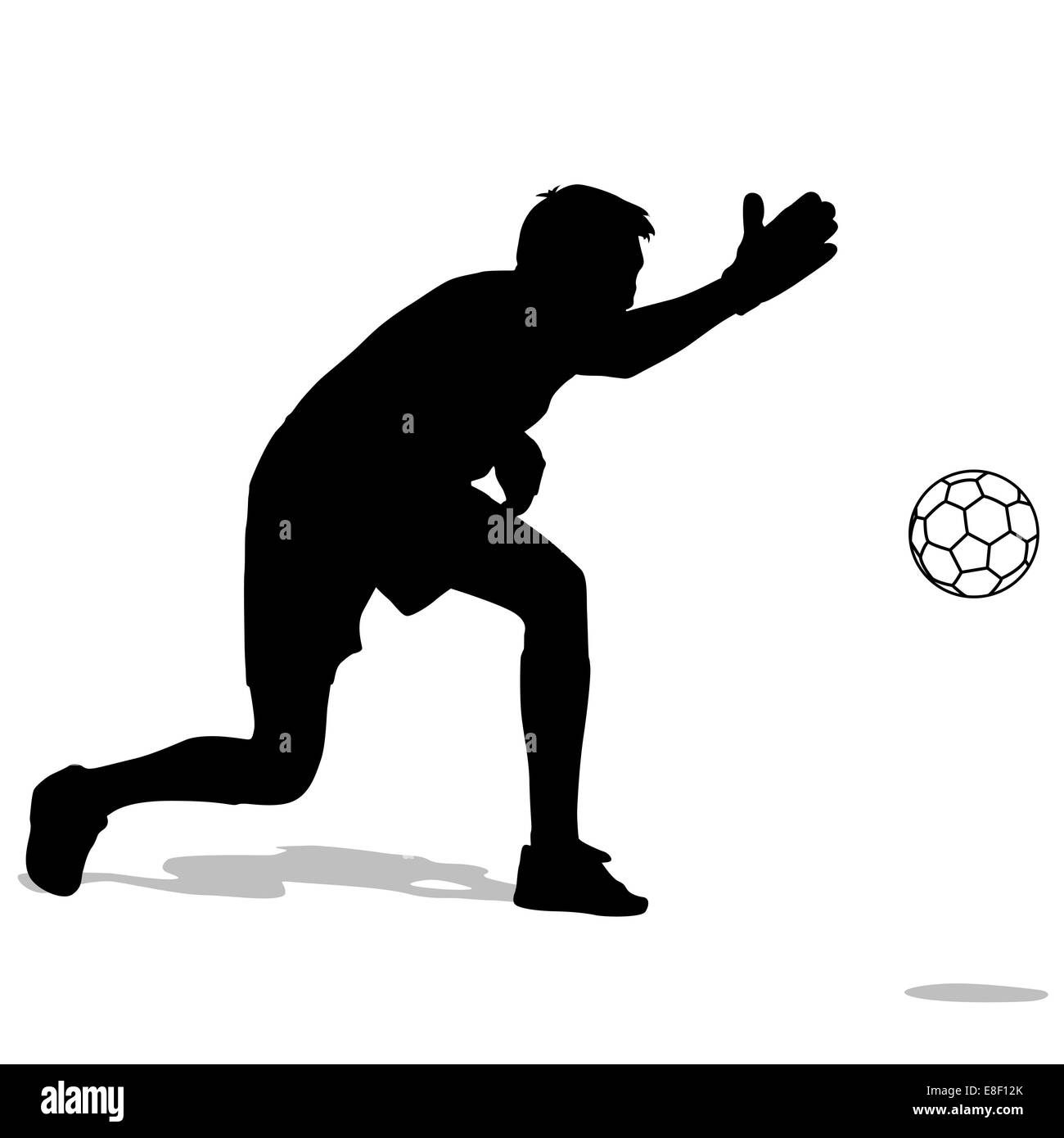silhouettes of soccer players with the ball. Vector illustration Stock ...