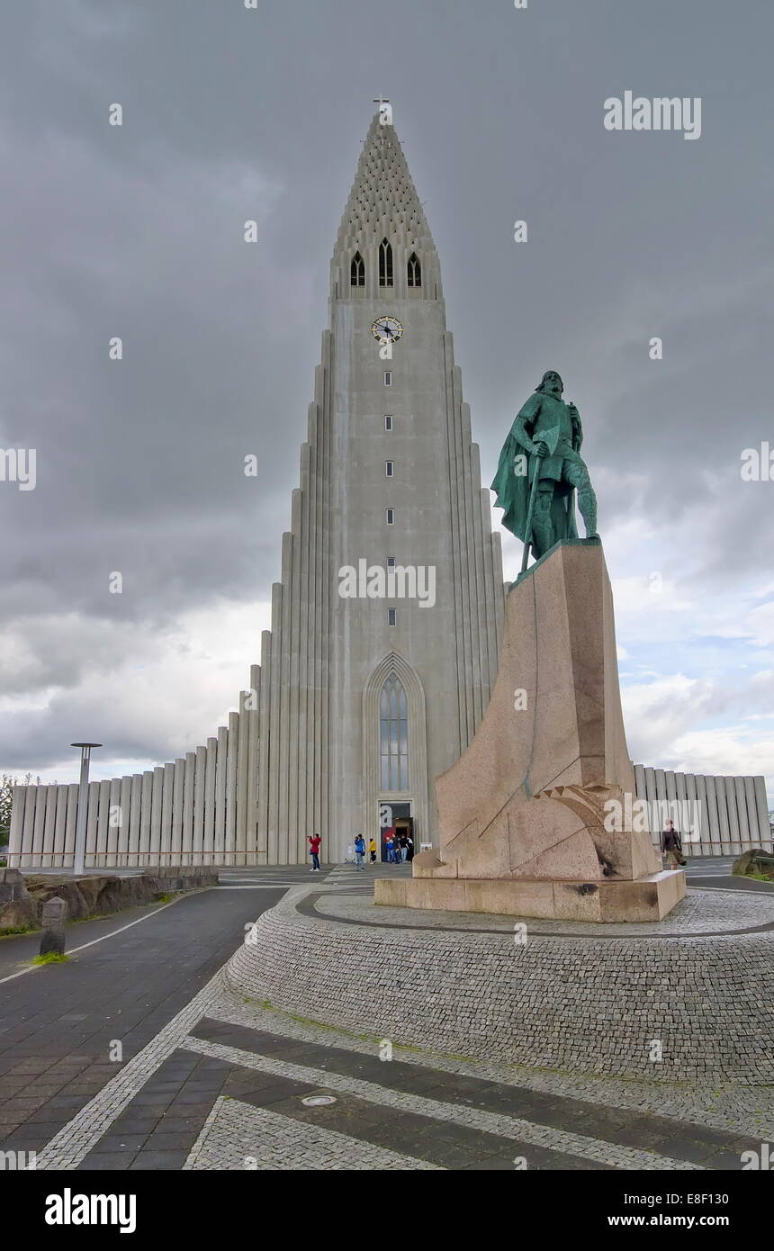 Hallgrim church at Reykjavik Stock Photo