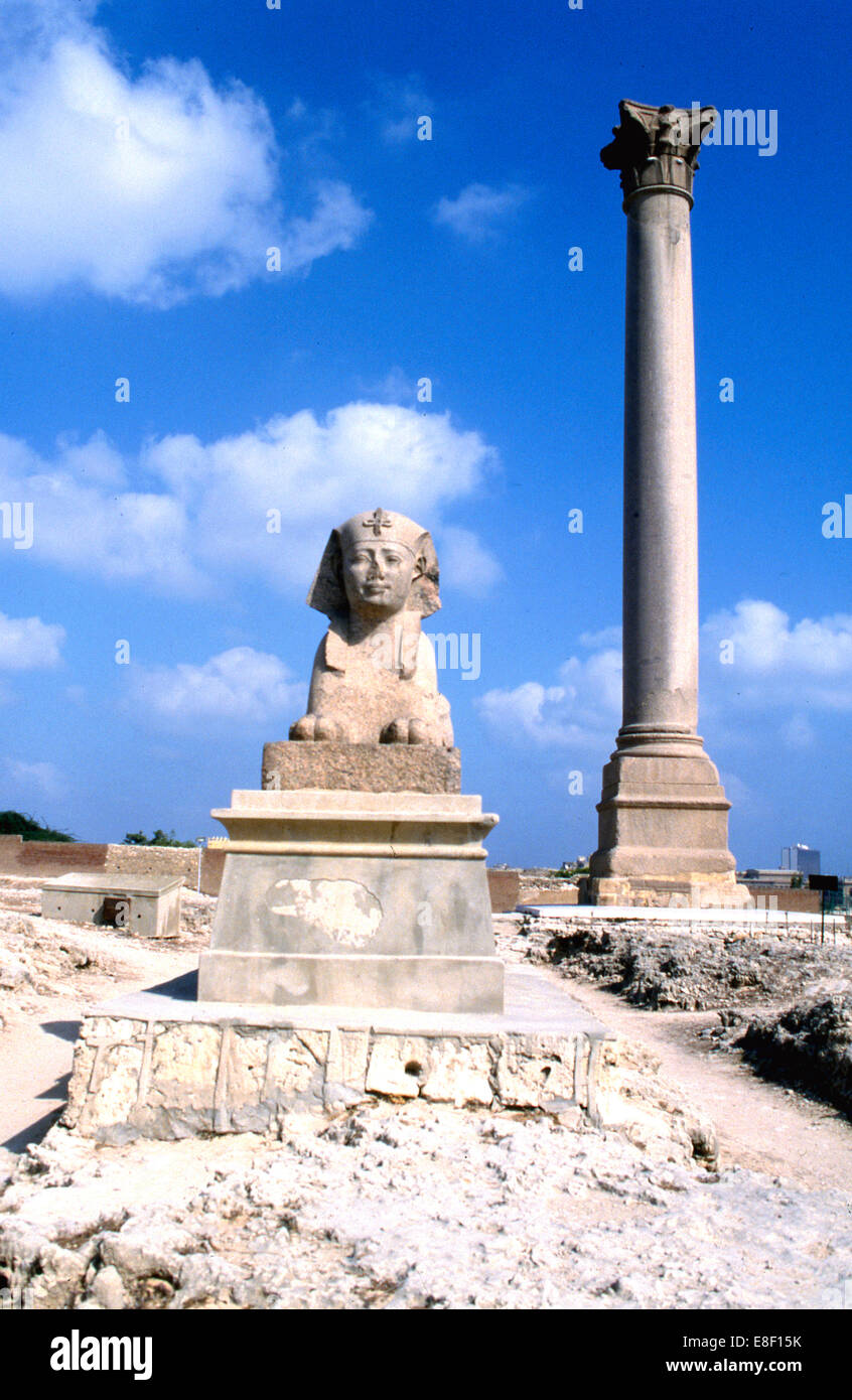 Pompey's Pillar, Alexandria, Egypt Stock Photo Alamy