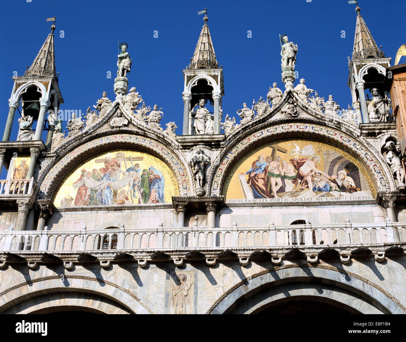 Mosaics on the facade of St Mark's Basilica, Venice, Italy. Stock Photo