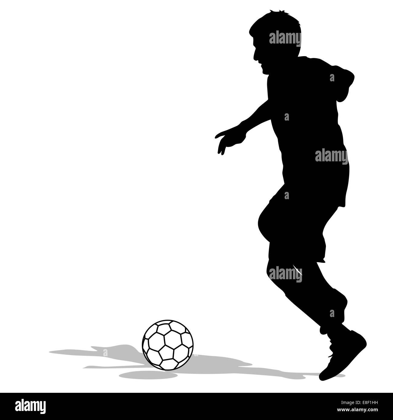 silhouettes of soccer players with the ball. Vector illustration Stock ...