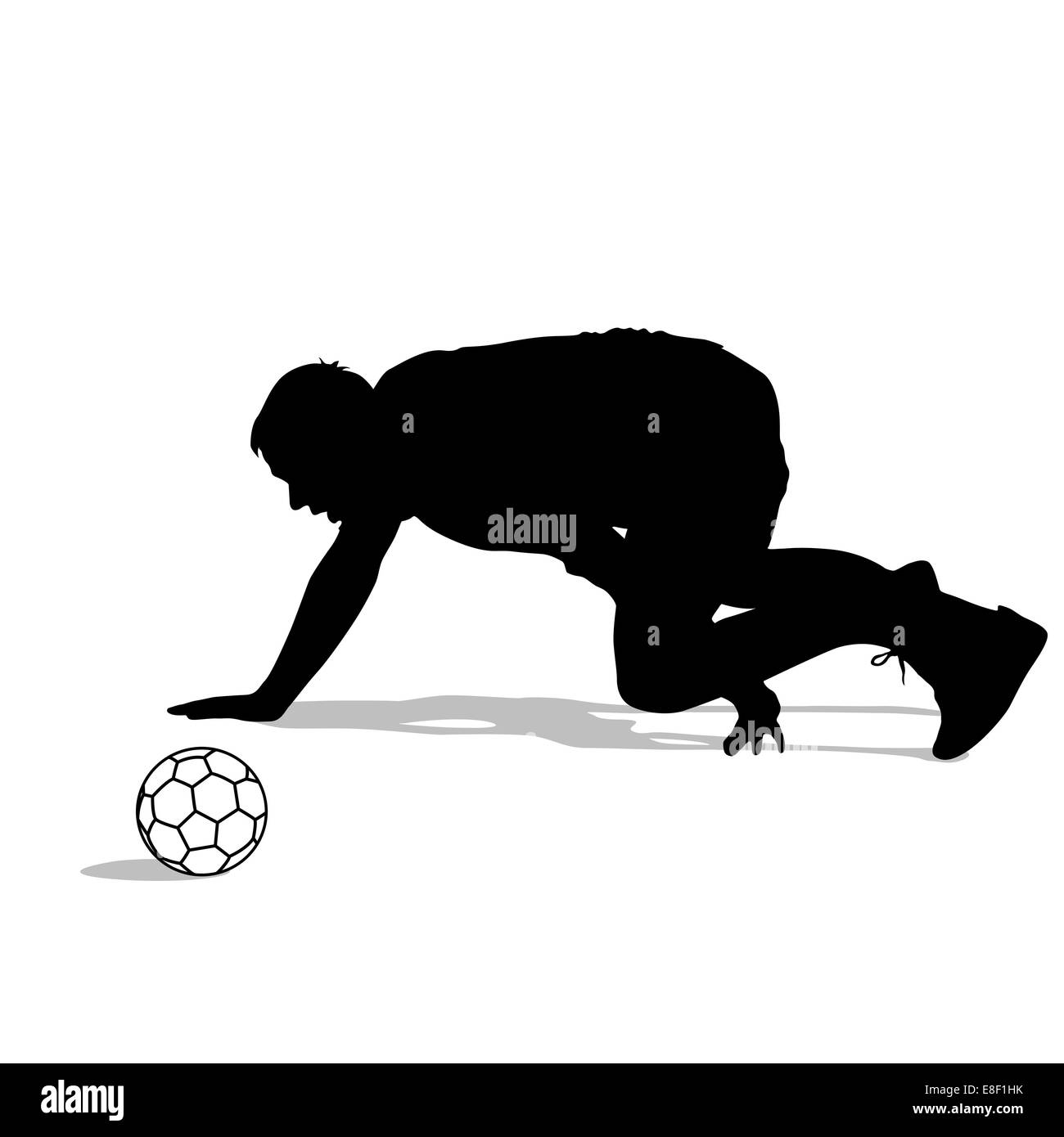 silhouettes of soccer players with the ball. Vector illustration Stock ...