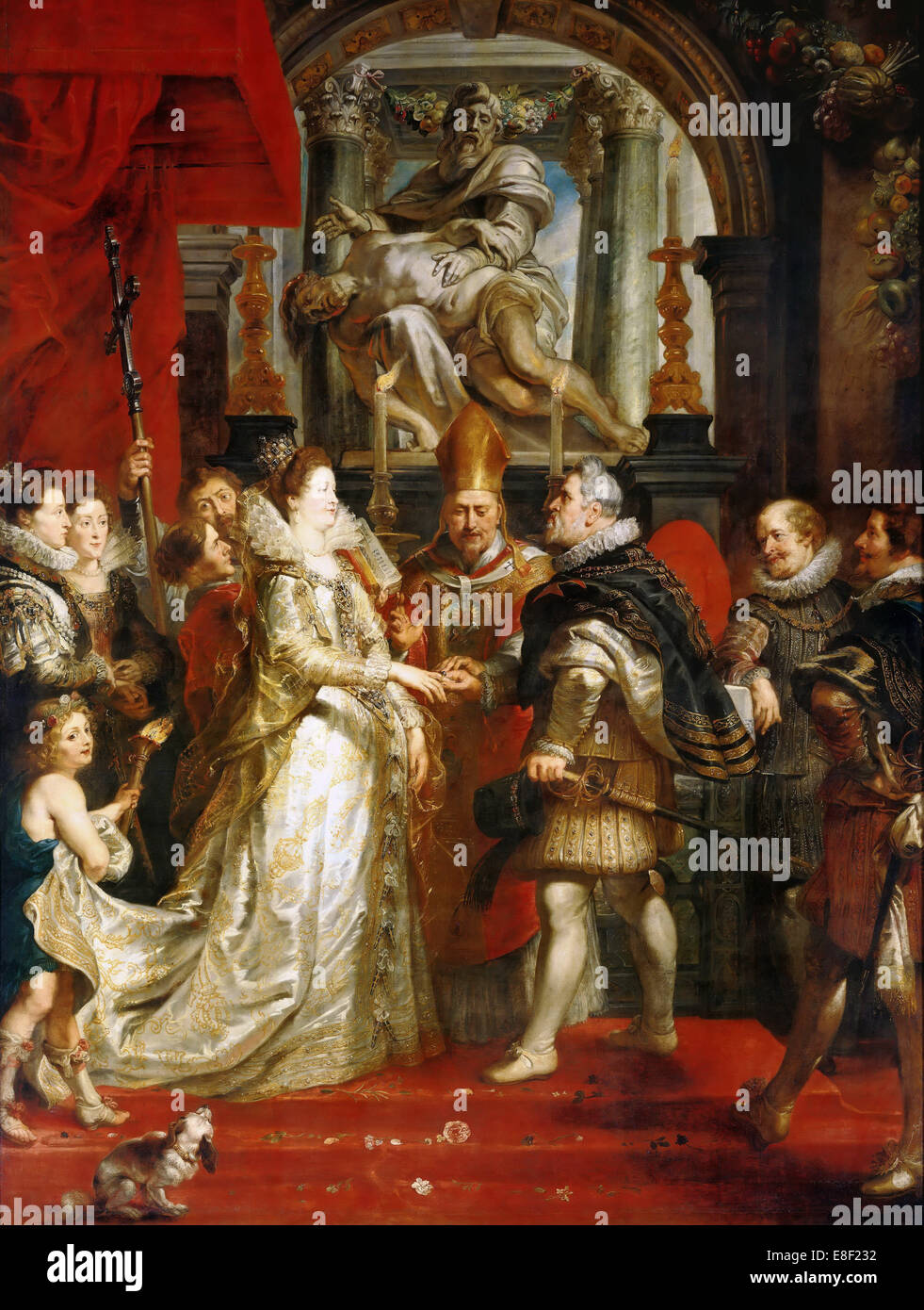 The Wedding by Proxy of Marie de' Medici to King Henry IV (The Marie de' Medici Cycle). Artist: Rubens, Pieter Paul (1577-1640) Stock Photo