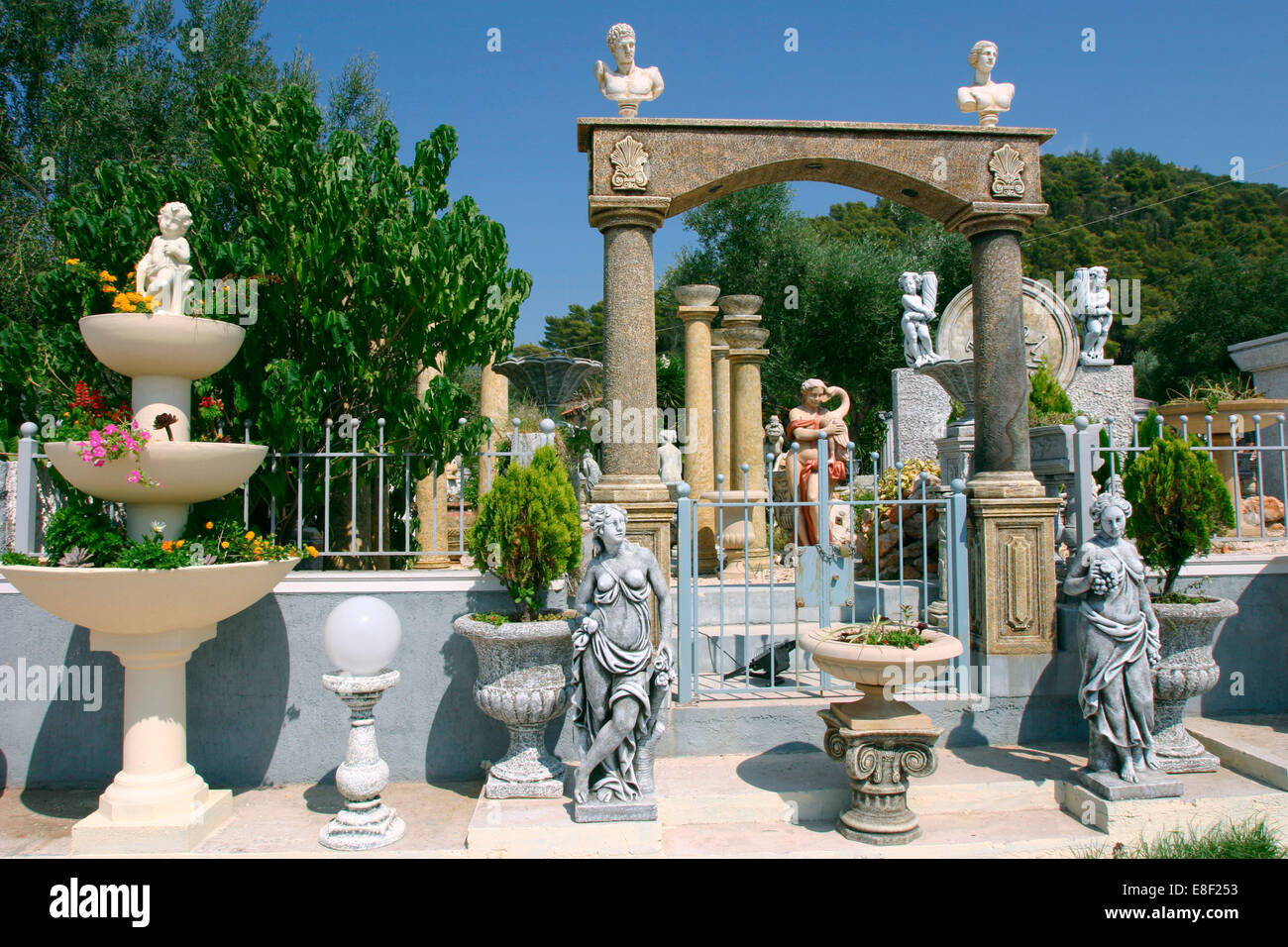 Ornamental Statues, Kefalonia, Greece Stock Photo Alamy