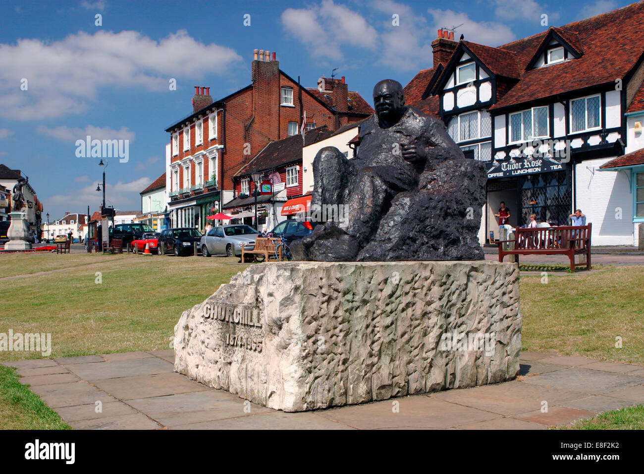 Sir Winston Churchill Statue, Westerham, Kent. Stock Photo