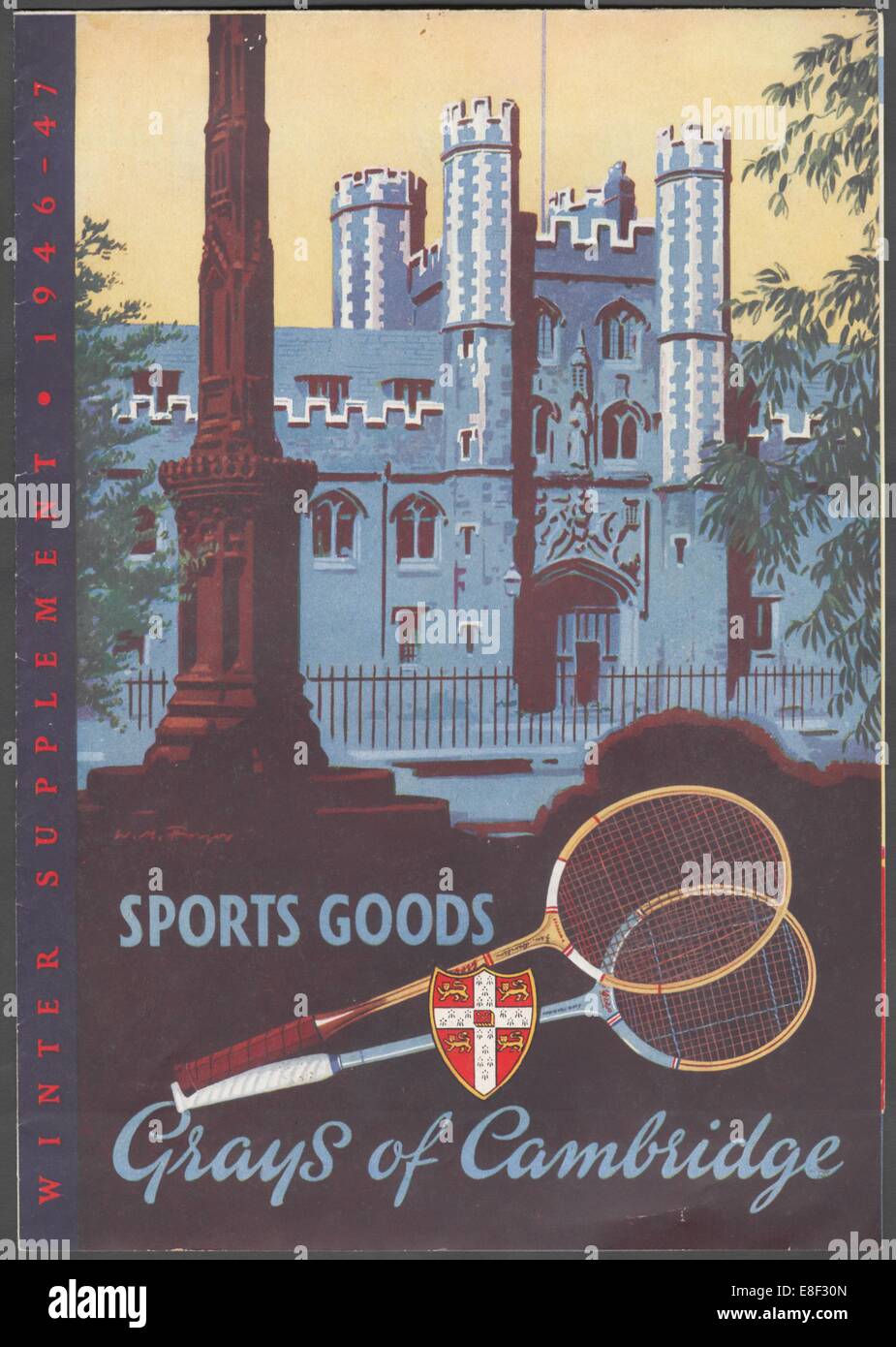 Gray's of Cambridge Sports equipment, 1946. Artist Wilfred Fryer Stock