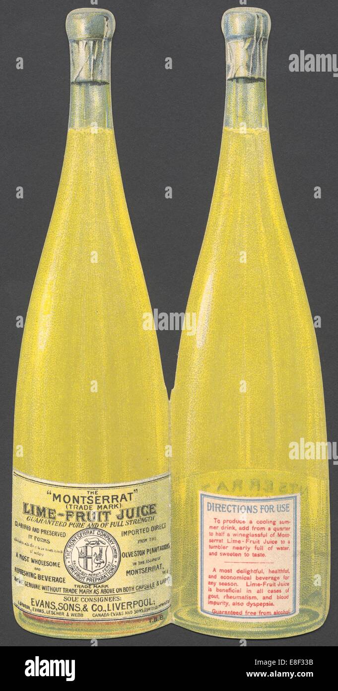 Montserrat Lime Fruit Juice, 1890s. Artist: Unknown Stock Photo