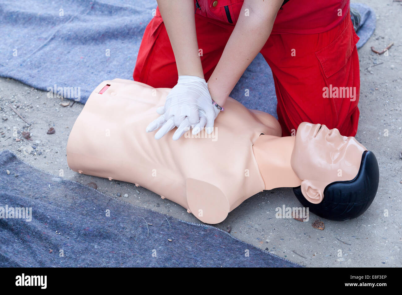 CPR training Stock Photo