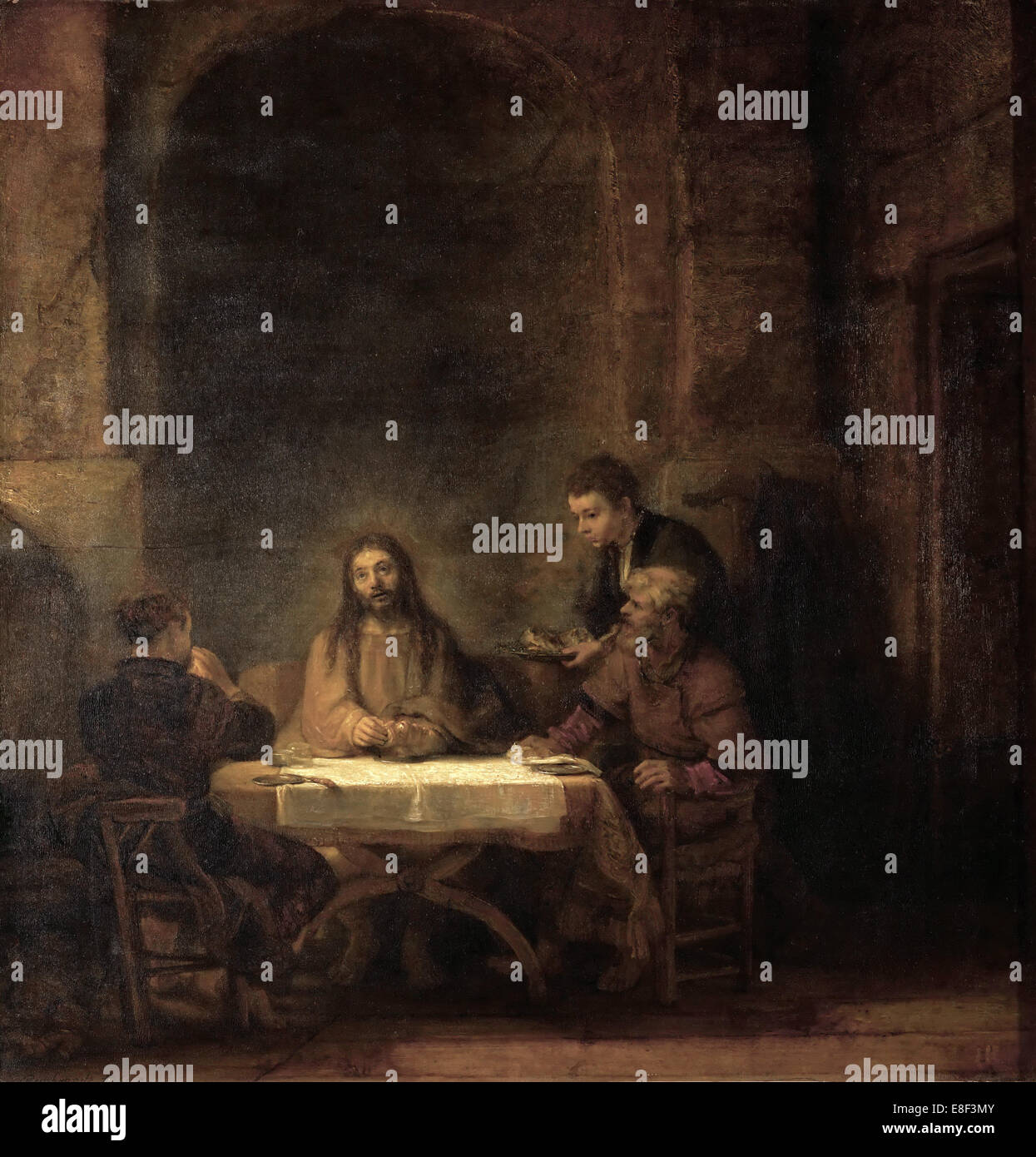 The Supper at Emmaus. Artist: Rembrandt van Rhijn (1606-1669) Stock Photo