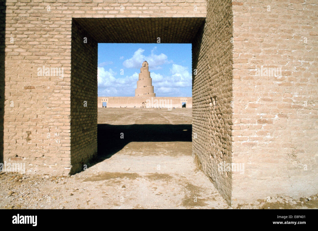 Minaret from within the Friday Mosque, Samarra, Iraq, 1977. Stock Photo