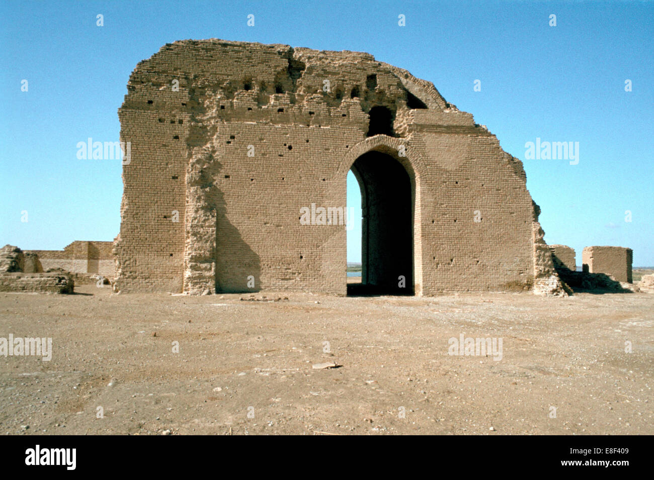 Doorway overlooking the River Tigris, ruins of the Caliph's Palace, Samarra, Iraq, 1977. Stock Photo