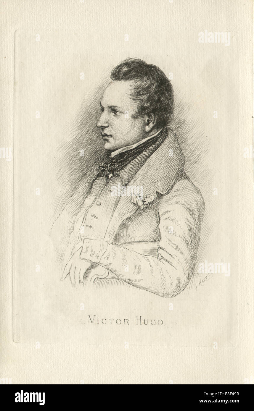 Portrait of Victor Hugo (1802-1885). Artist: Noël, Léon (1807-1884) Stock Photo