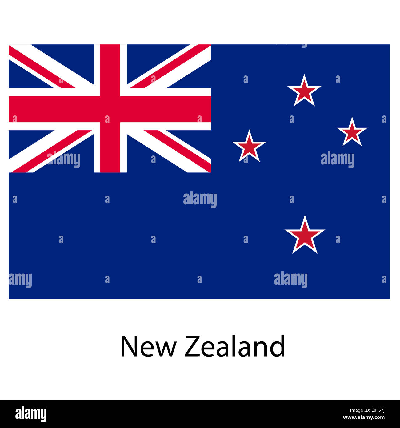 Flag  of the country  new zeland. Vector illustration. Stock Photo