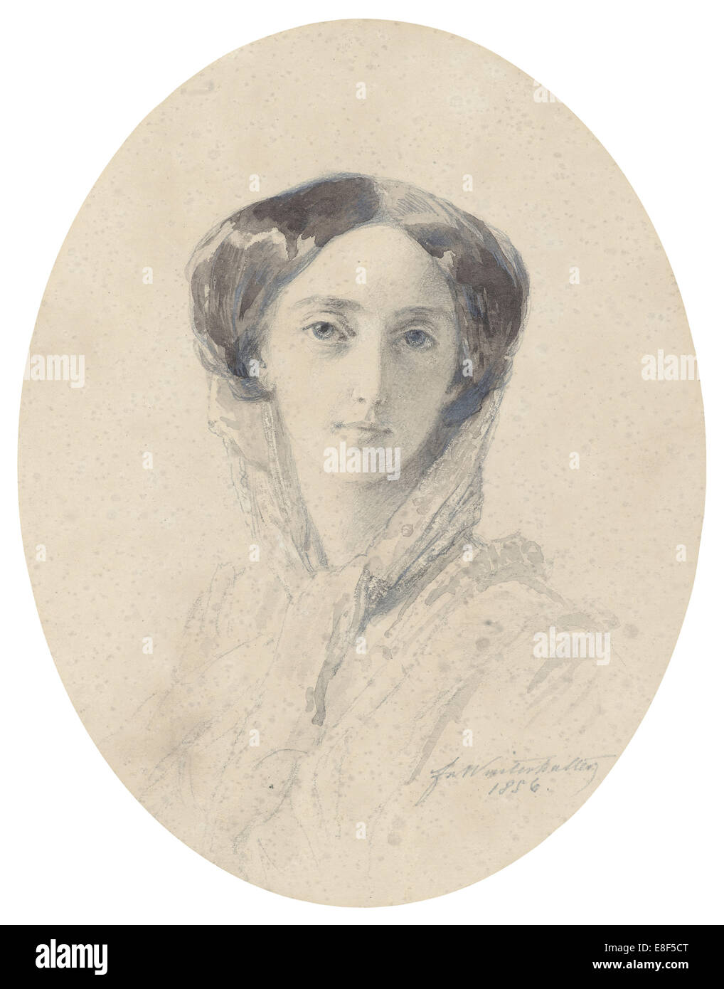 Portrait of Grand Duchess Olga Nikolaevna of Russia (1822-1892), Queen of Württemberg. Artist: Winterhalter, Franz Xavier (1805-1873) Stock Photo