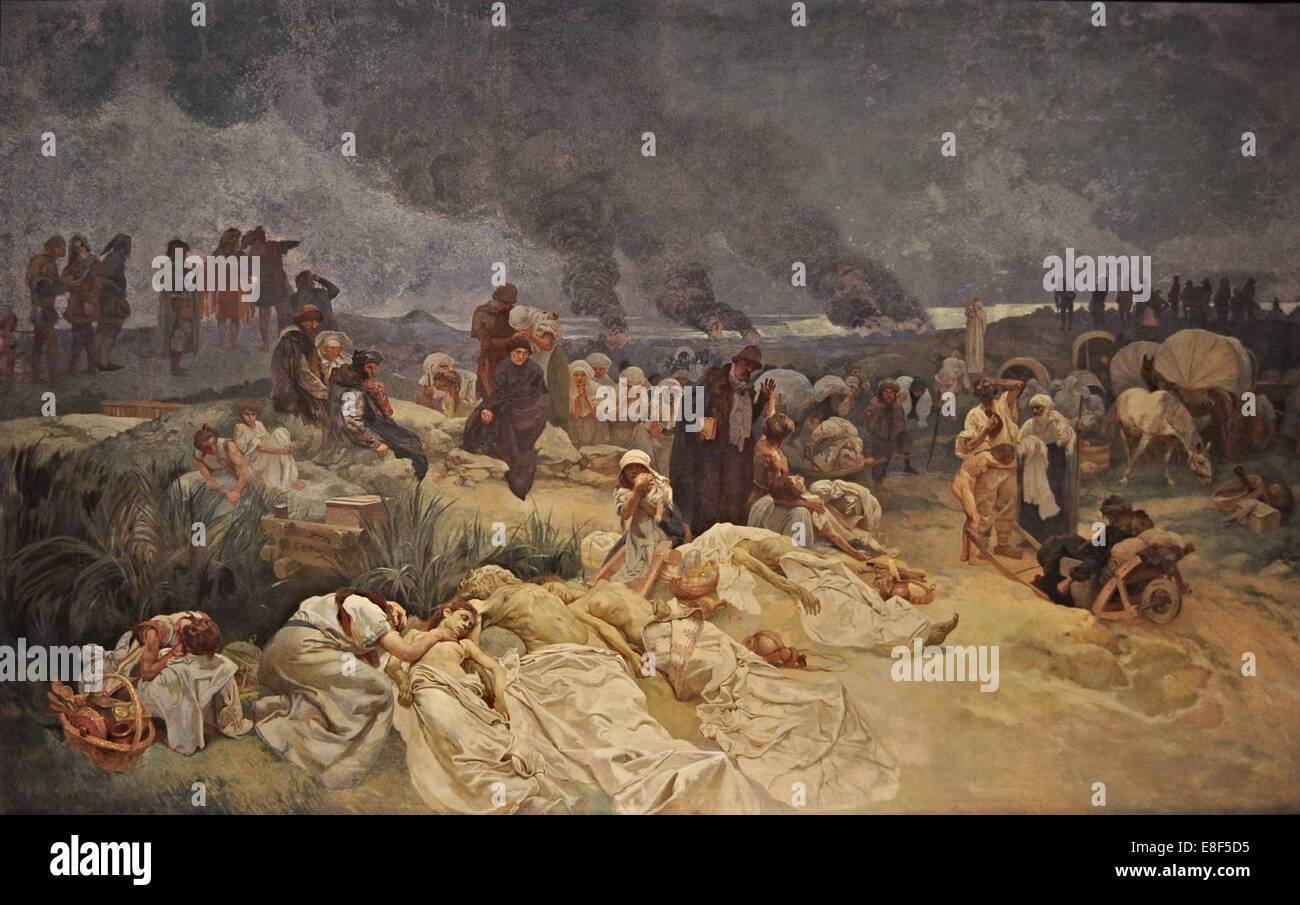 Petr Chelcicky at Vodnany (The cycle The Slav Epic). Artist: Mucha, Alfons Marie (1860-1939) Stock Photo
