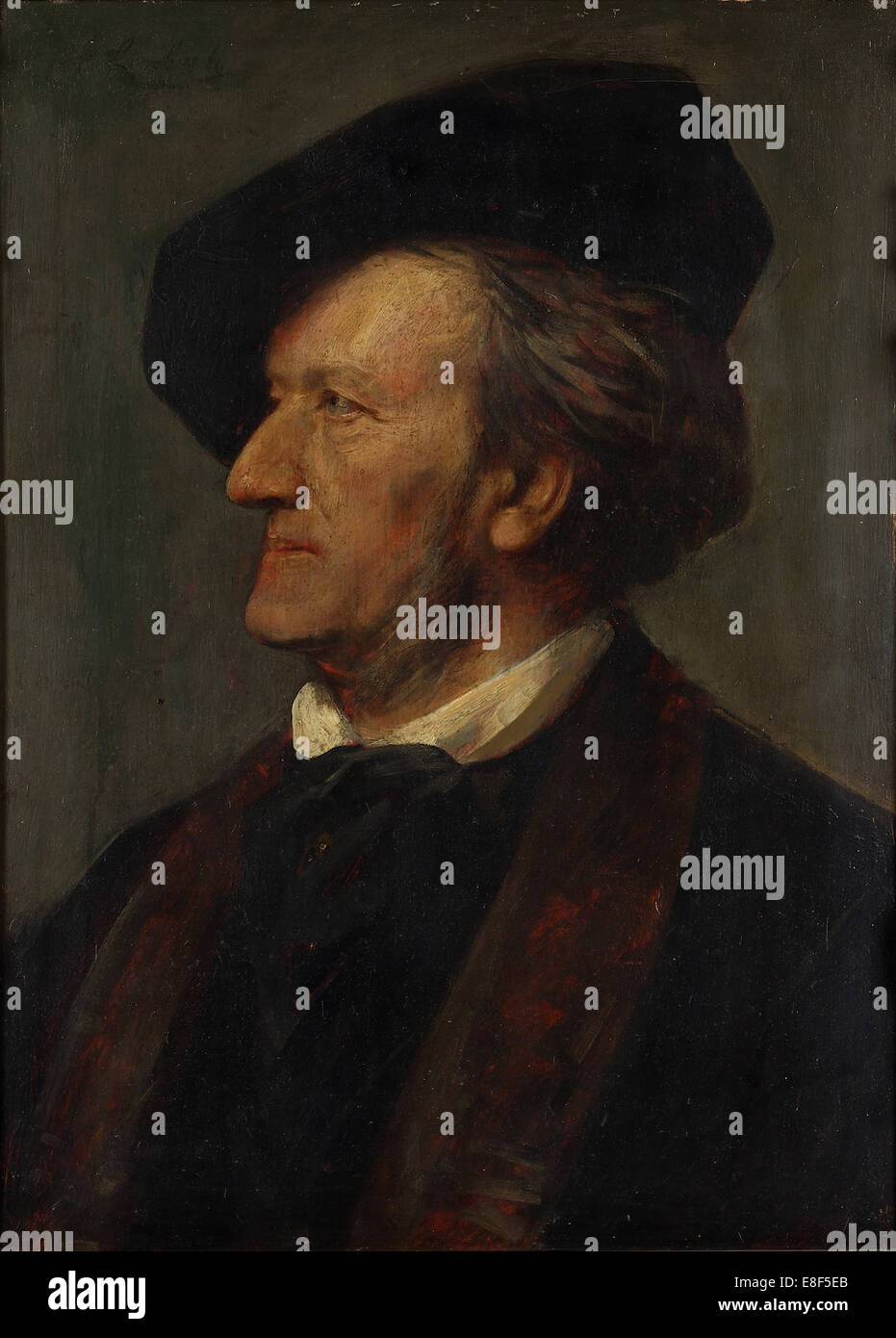 Portrait of the composer Richard Wagner (1813-1883). Artist: Lenbach, Franz, von (1836-1904) Stock Photo