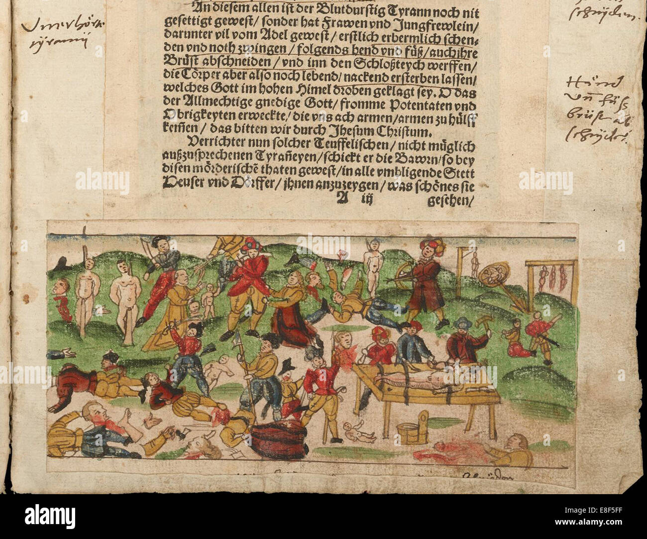 Russian atrocities in Livonia in 1578. From Johann Jakob Wick's Sammlung von Nachrichten.... Artist: Anonymous Stock Photo
