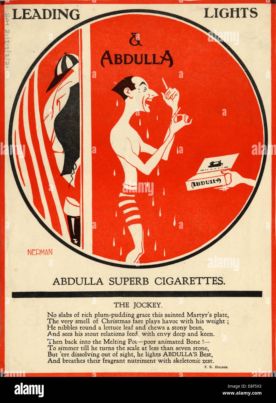abdulla cigarettes Abdulla Cigarettes, 1920s. Artist: Nerman Stock Photo
