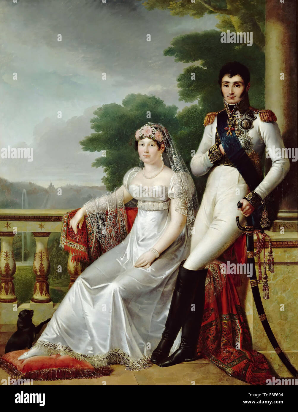 Jérôme Bonaparte and Catharina of Württemberg as King and Queen of Westphalia. Artist: Kinson, François-Joseph (1770-1839) Stock Photo