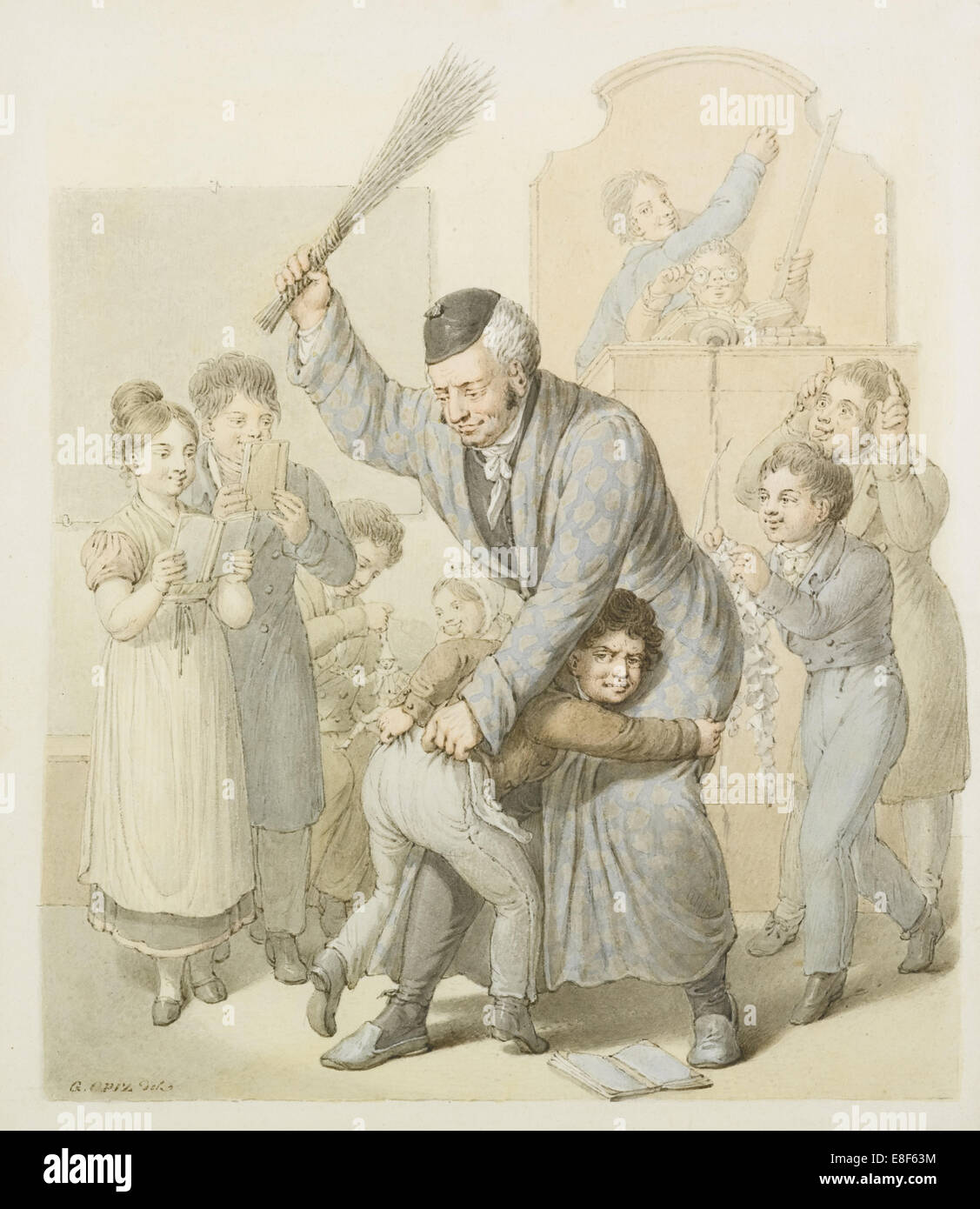 The Punishment in School Classroom. Artist: Opiz, Georg Emanuel (1775-1841) Stock Photo