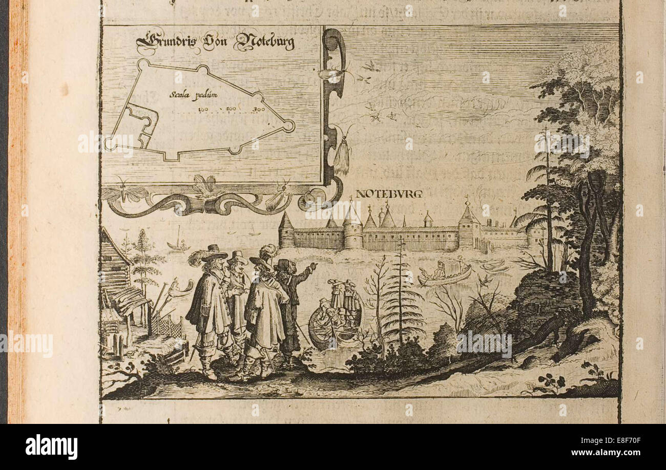 Nöteborg (Illustration from Travels to the Great Duke of Muscovy and the King of Persia by Adam Ol Artist: Rothgiesser, Christian Lorenzen (?-1659) Stock Photo