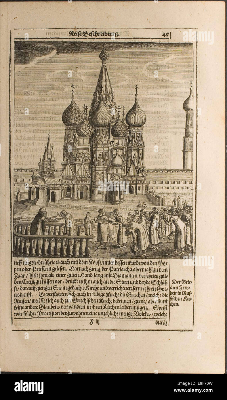 Moscow (Illustration from Travels to the Great Duke of Muscovy and the King of Persia by Adam Olea Artist: Rothgiesser, Christian Lorenzen (?-1659) Stock Photo