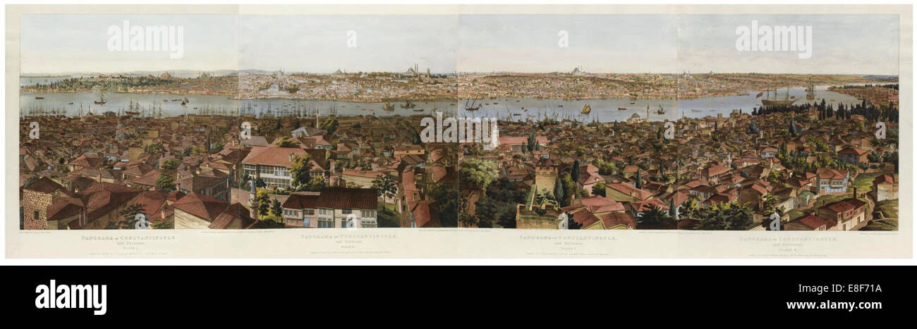Panorama of Constantinople. Artist: Barker, Henry Aston (1774-1856) Stock Photo