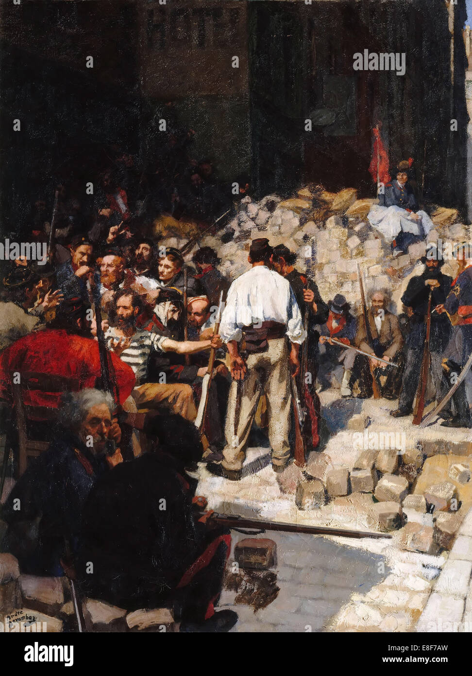 Barricade, the Paris Commune, May 1871. Artist: Devambez, André Victor Édouard (1867-1943) Stock Photo