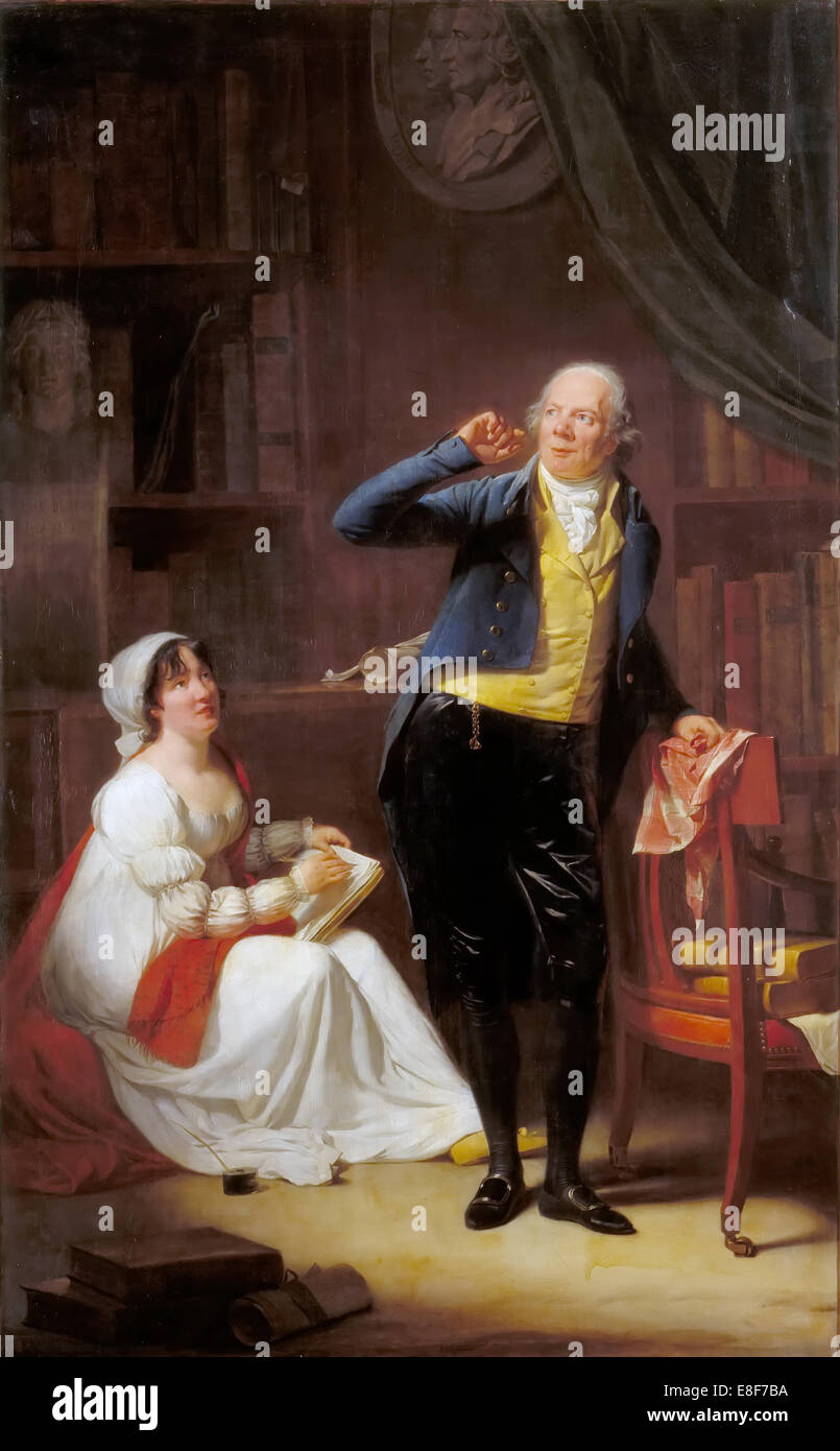 Jacques Delille and his wife. Artist: Danloux, Henri-Pierre (1753-1809) Stock Photo