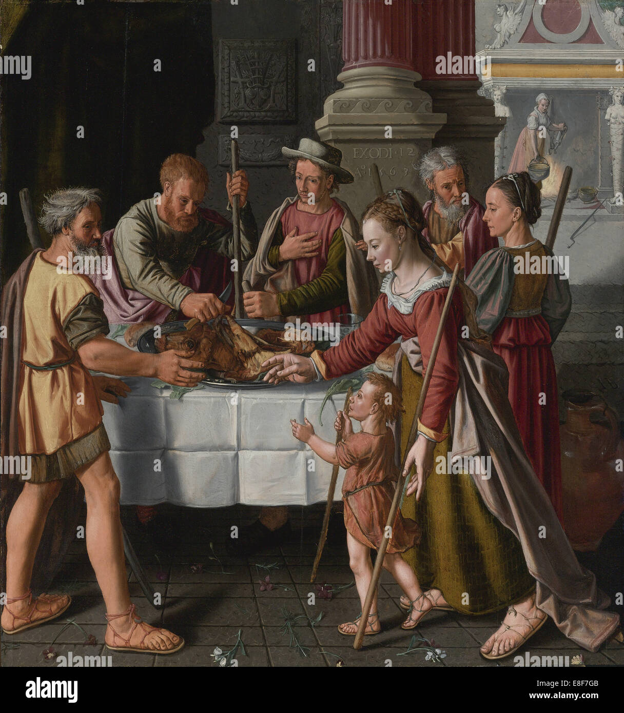 The First Passover Feast. Artist: Beuckelaer, Huybrecht (active 1563-1584) Stock Photo