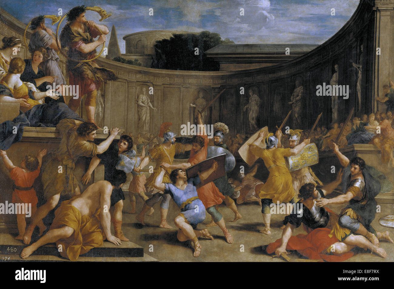 Roman gladiators. Artist: Romanelli, Giovanni Francesco (1610-1662) Stock Photo