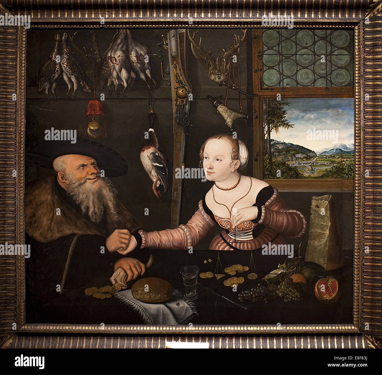 The Ill matched Couple. Artist: Cranach, Lucas, the Elder (1472-1553) Stock Photo