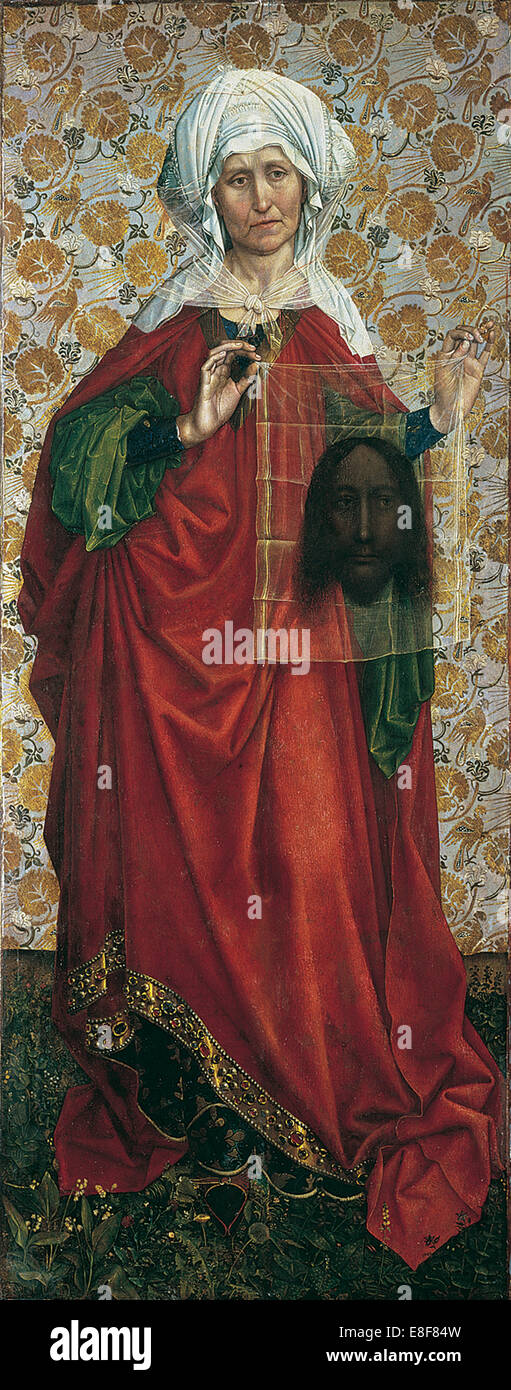 The Flémalle Panels: Saint Veronica. Artist: Campin, Robert (ca. 1375-1444) Stock Photo