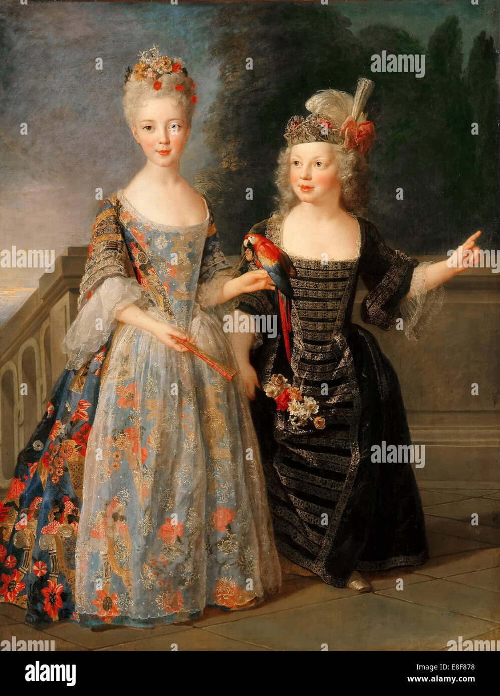 Catherine-Eléonore-Eugènie de Béthisy, future Princess of Montauban, and her brother Eugène de Béthi Artist: Belle, Alexis Simon (1674-1734) Stock Photo