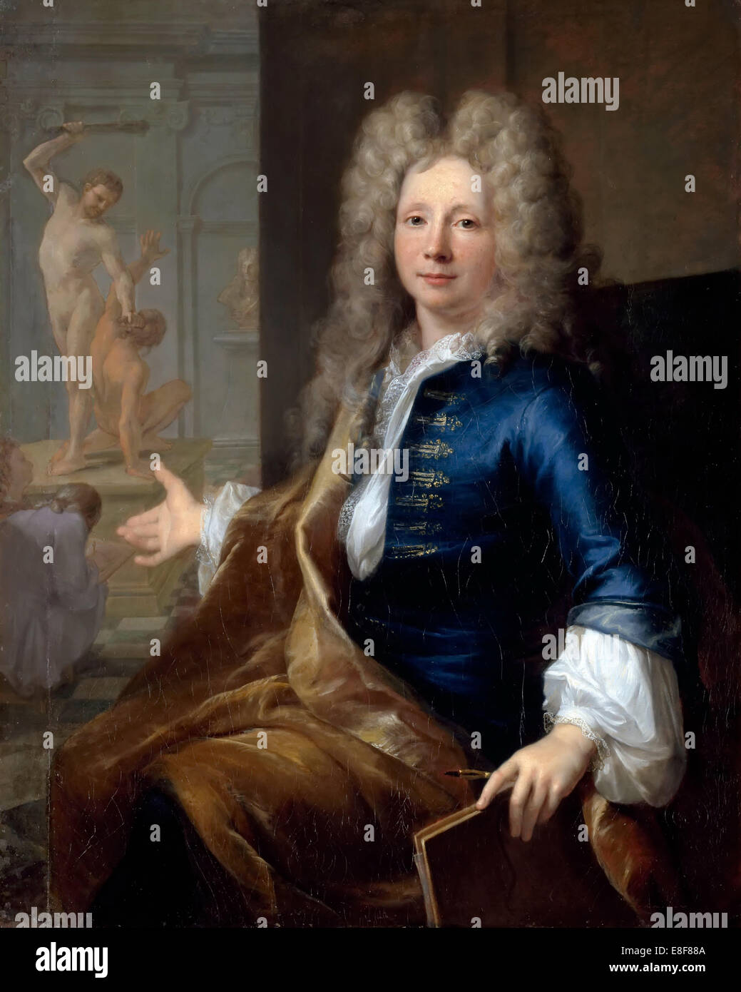 Portrait of Louis Boullogne the Younger (1654-1733). Artist: Tocqué, Louis (1696-1772) Stock Photo
