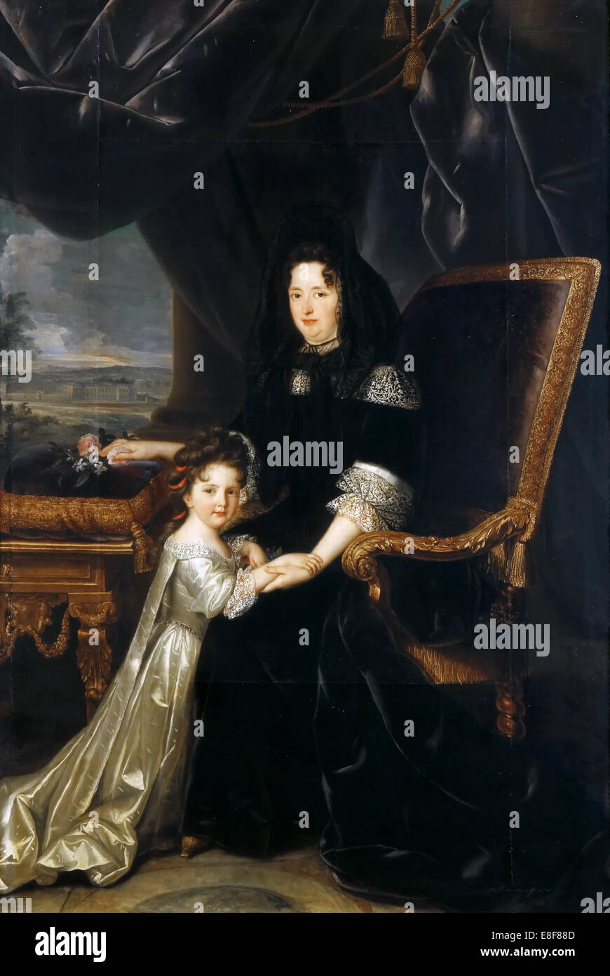 Françoise d'Aubigné, Marquise de Maintenon (1635-1719) with her niece. Artist: Elle, Louis Ferdinand, the Younger (1648-1717) Stock Photo