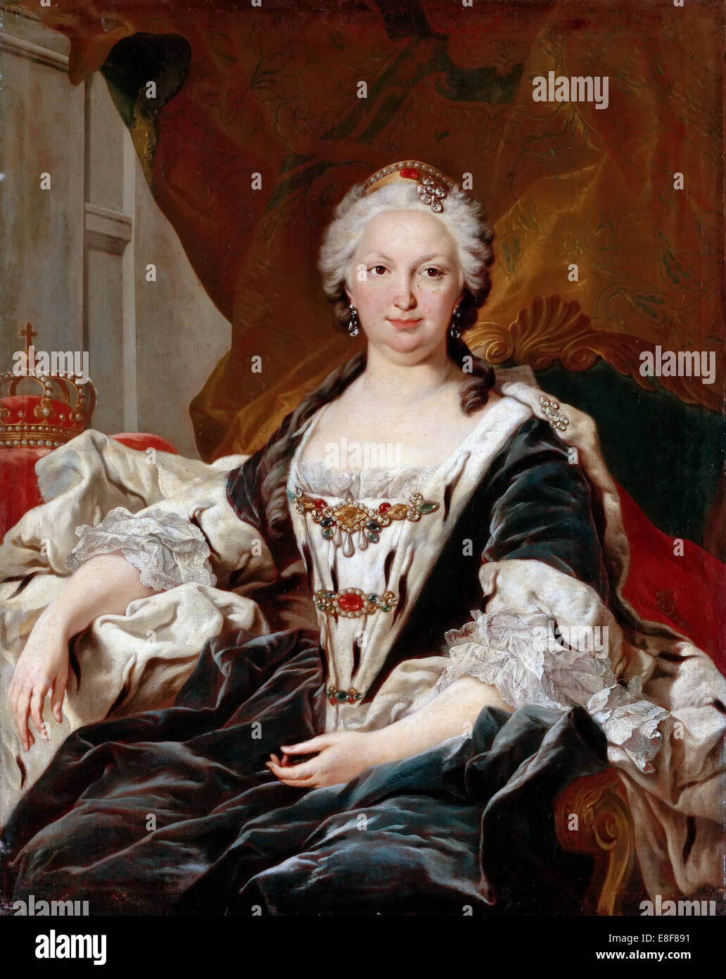 Elisabeth Farnese (1692-1766), Queen of Spain. Artist: Van Loo, Louis Michel (1707-1771) Stock Photo