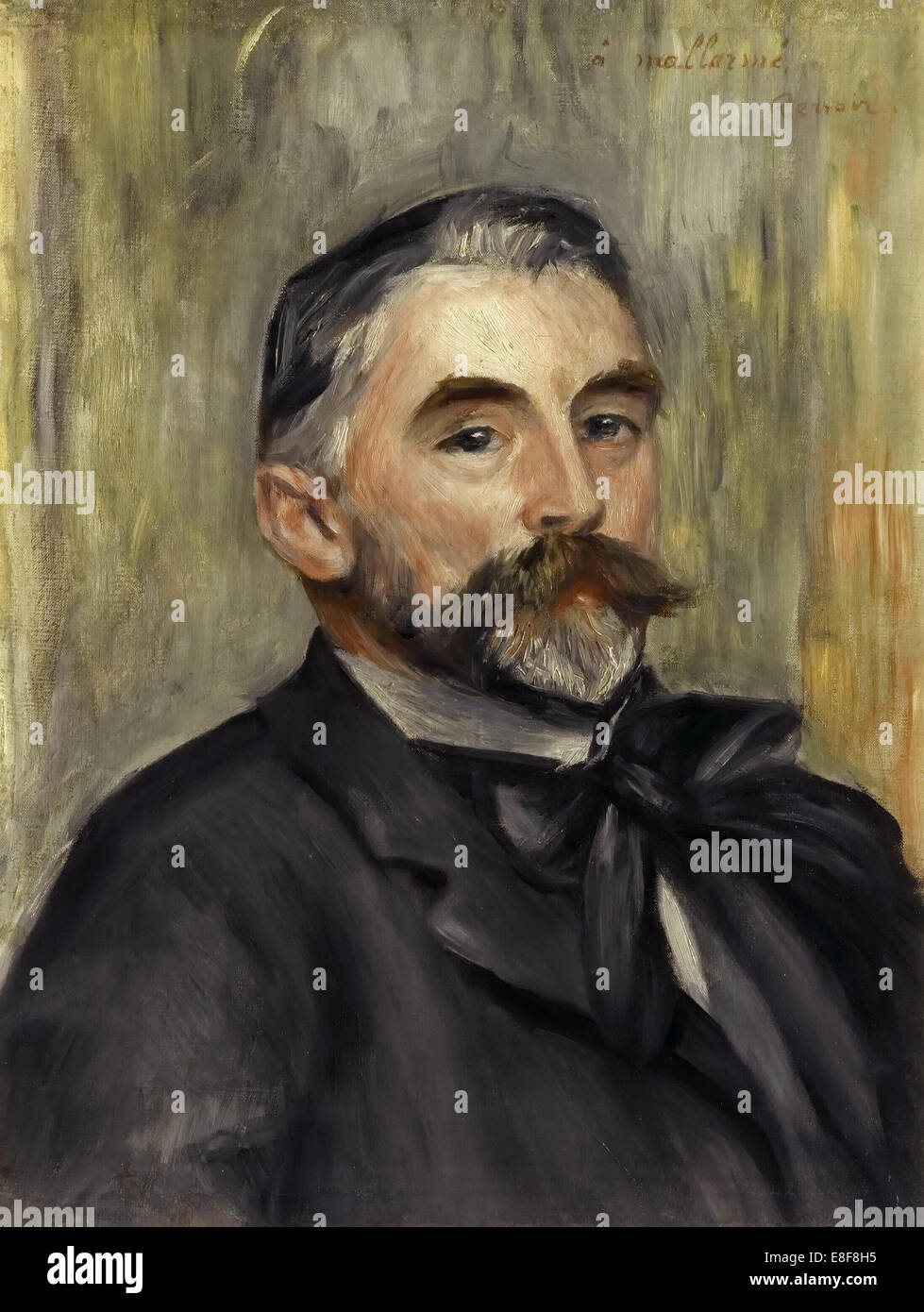 Portrait of Stéphane Mallarmé (1842-1898). Artist: Renoir, Pierre Auguste (1841-1919) Stock Photo